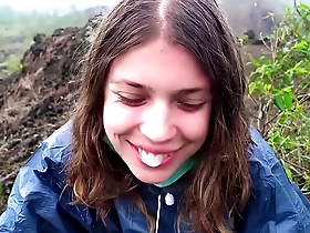 the riskiest public blowjob in the world on top of an active bali volcano - pov