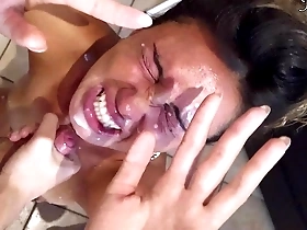 girl orgasms multiple times and in all positions. (at 7.4, 22.4, 37.2). blowjob feet up with epic huge facial as a reward  - french audio