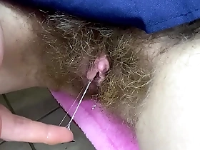 nasty hairy pussy huge erected clitoris wet close up masturbation