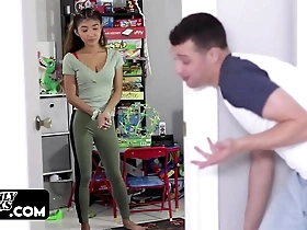 tiny asian stepsister doing everything for going viral