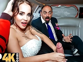 vip4k. random passerby scores luxurious bride in the wedding limo